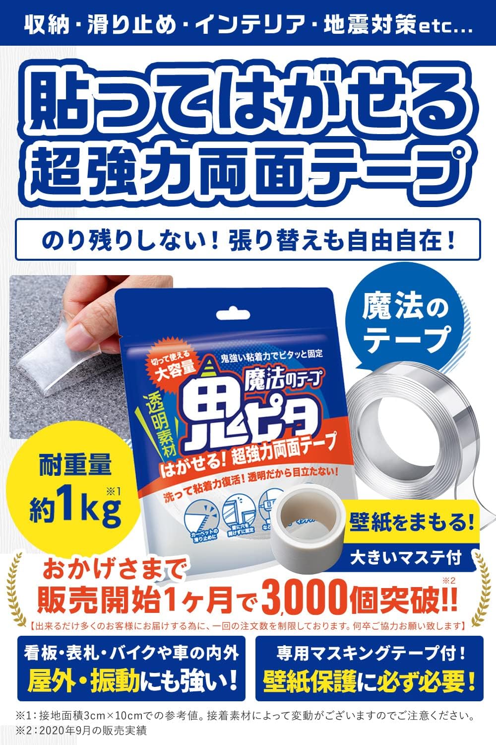 Oni Pita Double-Sided Tape – Ultra-Strong, Reusable & Transparent